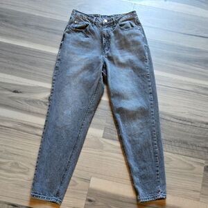 Missguided High Rise Mom Jeans 4R Black/grey Y2k Washed Retro Grungecore